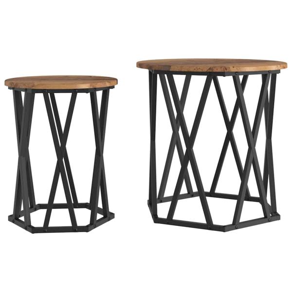 Beistelltische 2er Set aus altem Holzmaterial