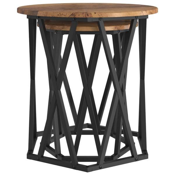 Beistelltische 2er Set aus altem Holzmaterial