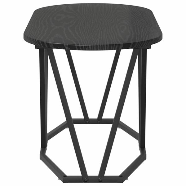 Couchtisch aus schwarzem Eichenholz, 80x40x40,5 cm, aus Holzwerkstoff und Metall