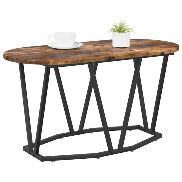Couchtisch aus geräucherter Eiche 80x40x40,5 cm Holz und Metall