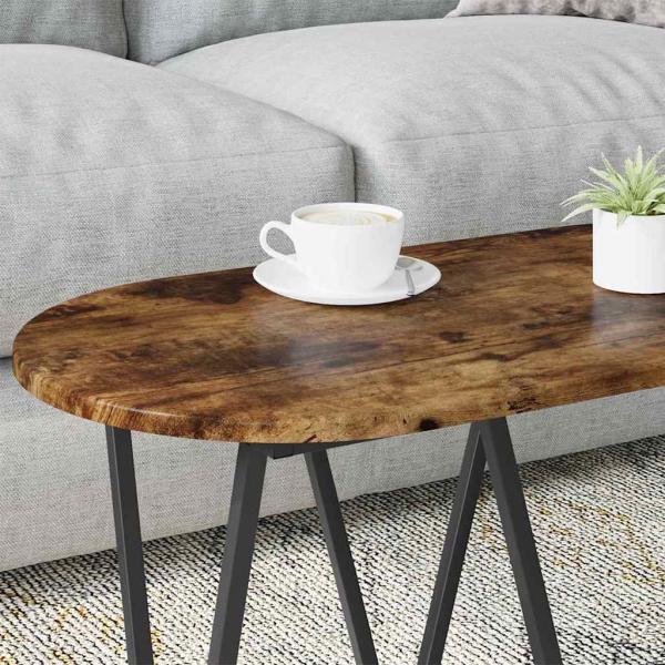 Couchtisch aus geräucherter Eiche 80x40x40,5 cm Holz und Metall