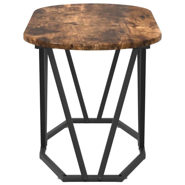 Couchtisch aus geräucherter Eiche 80x40x40,5 cm Holz und Metall
