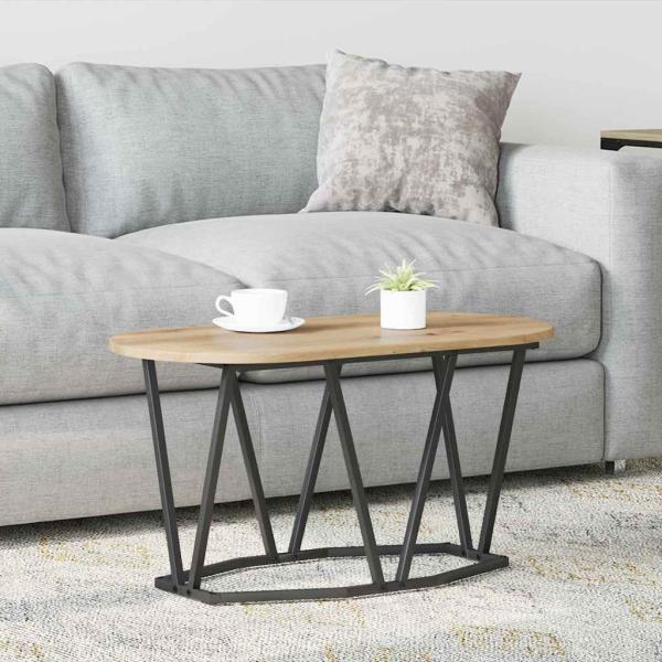 ARDEBO.de - Couchtisch Artisan Eiche 80x40x40,5 cm Holz und Metall