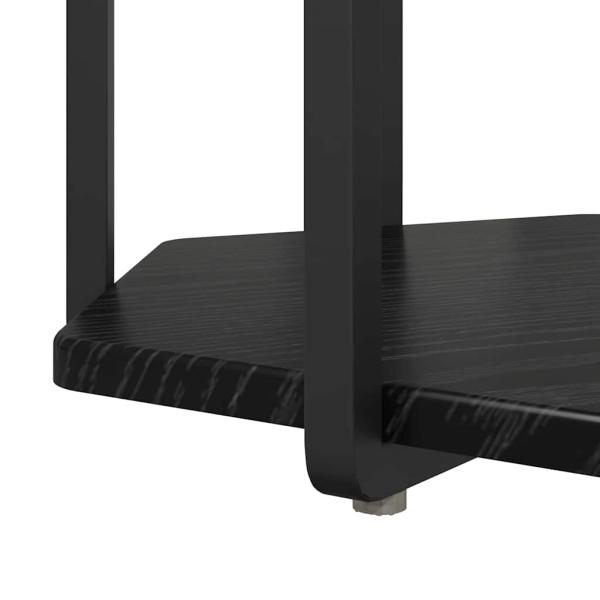 Beistelltisch 2 Stück Schwarz Eichenholz Verbundstoff und Metall