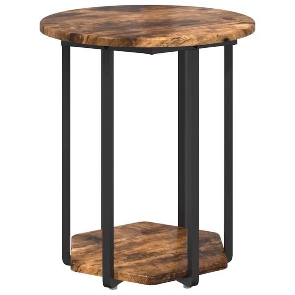 Beistelltisch 2er Set aus geräucherter Eiche, Holzwerkstoff und Metall