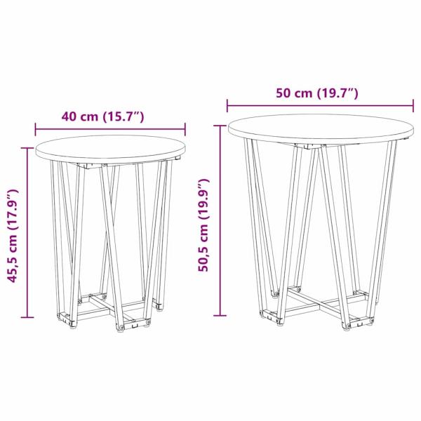 Beistelltisch 2er Set Sonoma Eiche, aus Holzwerkstoff und Metall