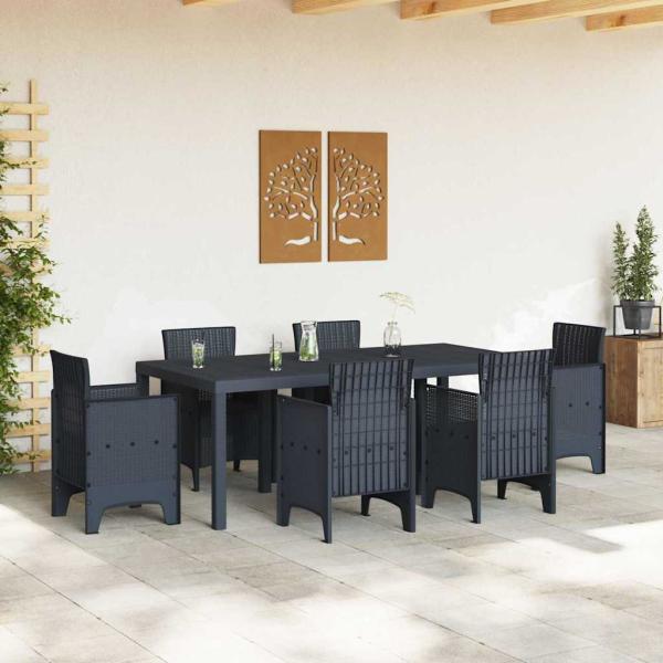 Gartentisch Anthrazit 200x100x73 cm Poly Rattan