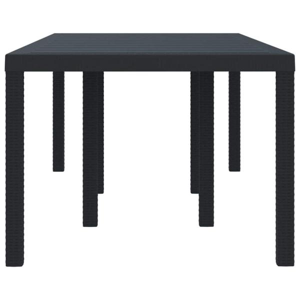 Gartentisch Anthrazit 200x100x73 cm Poly Rattan