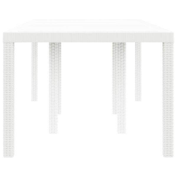 Gartentisch Weiß 200x100x73 cm Poly Rattan