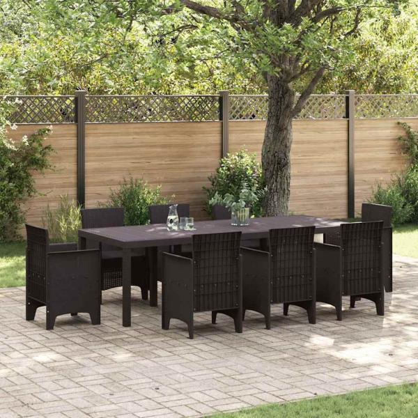 ARDEBO.de - Gartentisch Braun 250x100x73 cm Poly Rattan