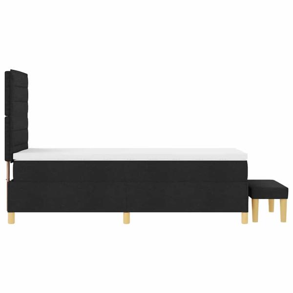 Bettgestell mit Matratze Set aus 2 Schwarz Stoff 100 x 200 cm