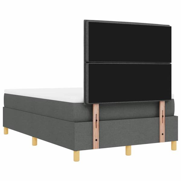 Boxspringbett mit Kopfteil Dunkelgrau 200 x 120 cm Stoff