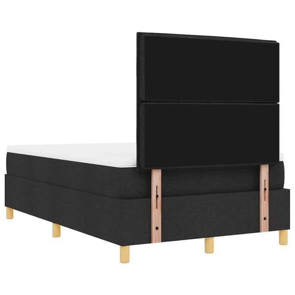 Bettgestell mit Matratze Set aus 2 Schwarz Stoff 120 x 200 cm