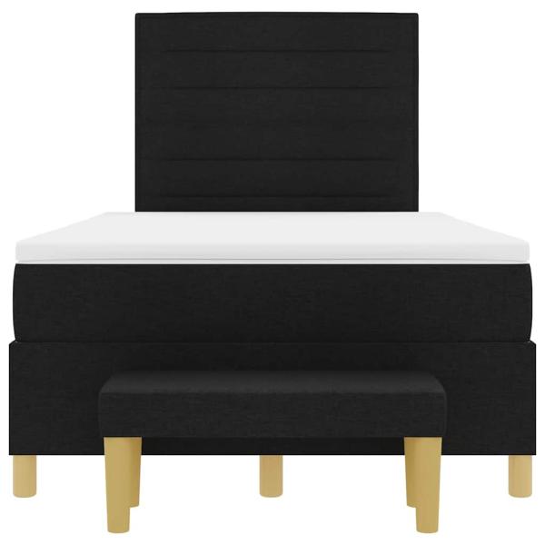 Bettgestell mit Matratze Set aus 2 Schwarz Stoff 120 x 200 cm