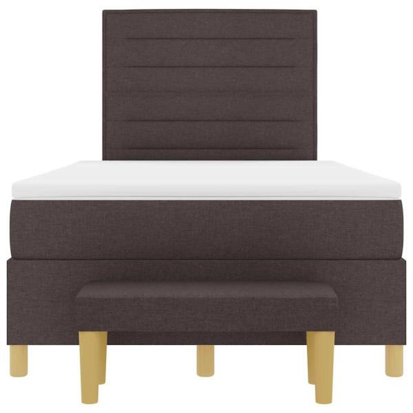 Bettgestell mit Matratze Set aus 2 Dunkelbraun Stoff 120 x 200 cm