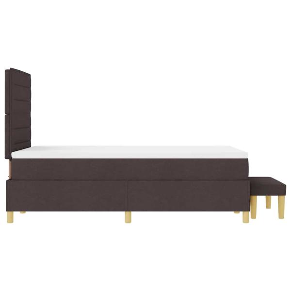 Bettgestell mit Matratze Set aus 2 Dunkelbraun Stoff 120 x 200 cm