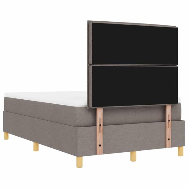 Bettgestell mit Matratze Set von 2 Taupe Stoff 120 x 200 cm