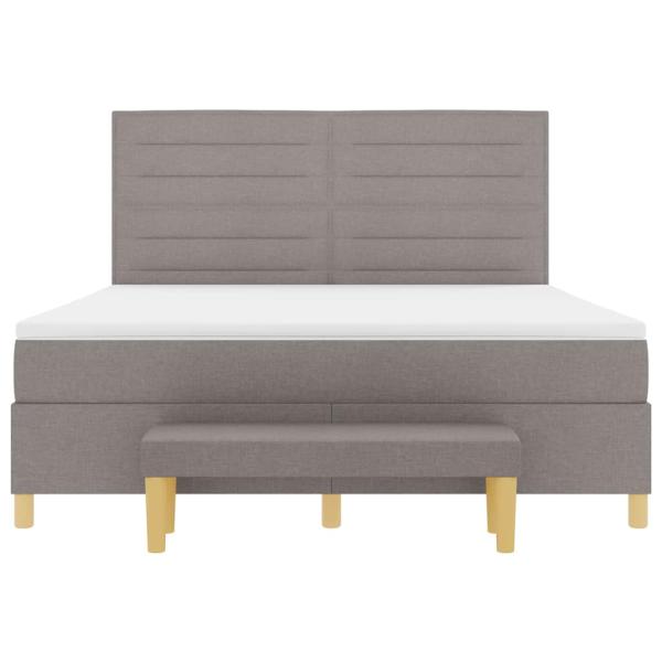 Boxspringbett mit Matratze & Bank Taupe 180x200 cm Stoff