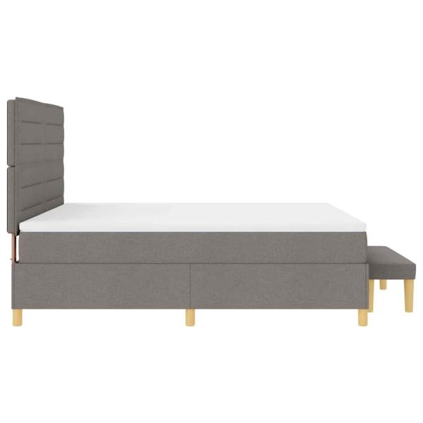 Boxspringbett mit Matratze & Bank Taupe 180x200 cm Stoff