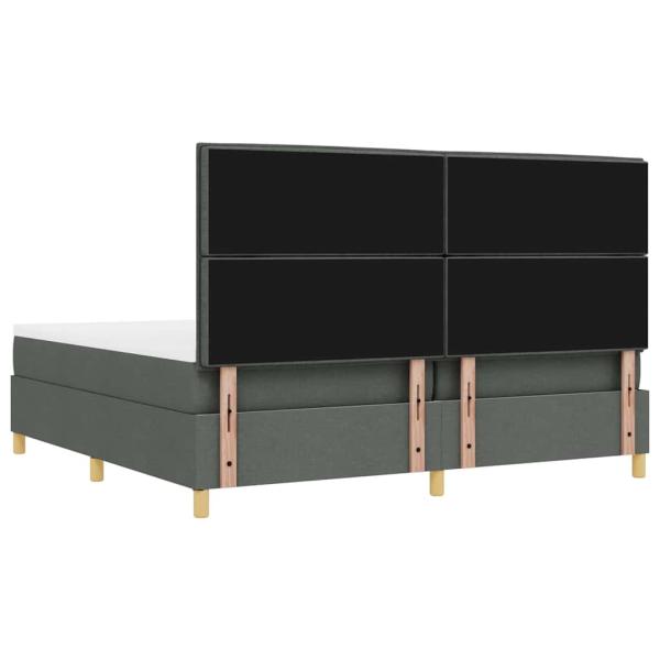 Boxspringbett mit Matratze Dunkelgrau 200 x 200 cm Stoff