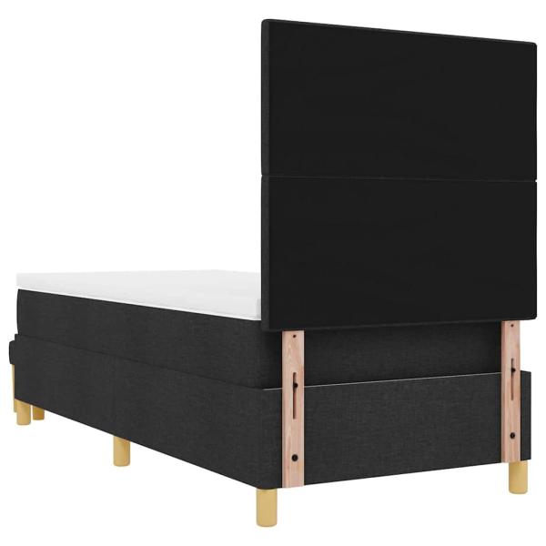 Boxspringbett mit Matratze und Bank Schwarz 100x200 cm Stoff