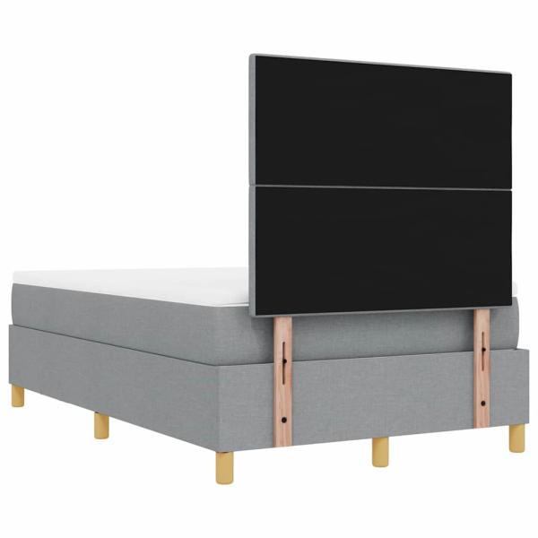 Boxspringbett mit Matratze und Bank Hellgrau 120x200 cm Stoff