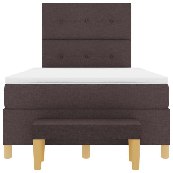 Boxspringbett mit Matratze & Bank Dunkelbraun 120x200 cm Stoff
