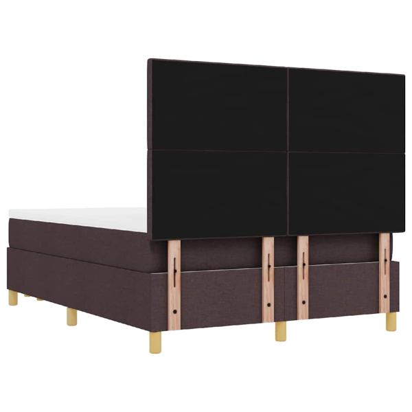 Boxspringbett mit Matratze & Bank Dunkelbraun 140x200 cm Stoff