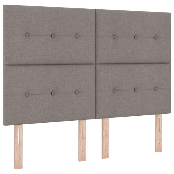 Boxspringbett mit Matratze & Bank Taupe 140x200 cm Stoff