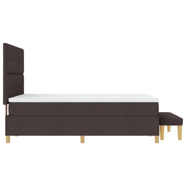 Boxspringbett mit Matratze & Bank Dunkelbraun 160x200 cm Stoff