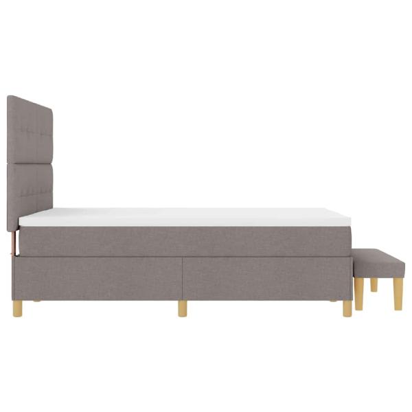Boxspringbett mit Matratze & Bank Taupe 160x200 cm Stoff