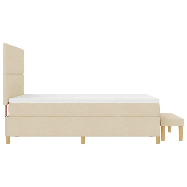Boxspringbett mit Matratze & Bank Creme 160x200 cm Stoff