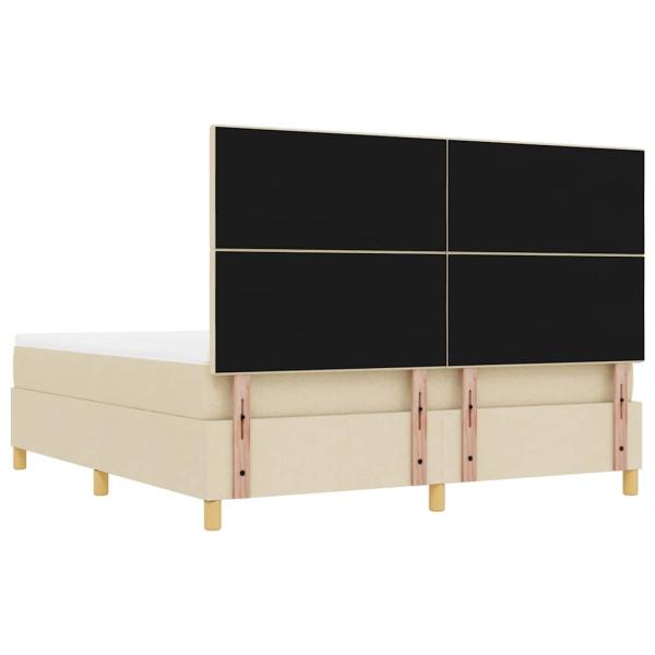 Boxspringbett mit Matratze und Bank Creme 180x200 cm Stoff