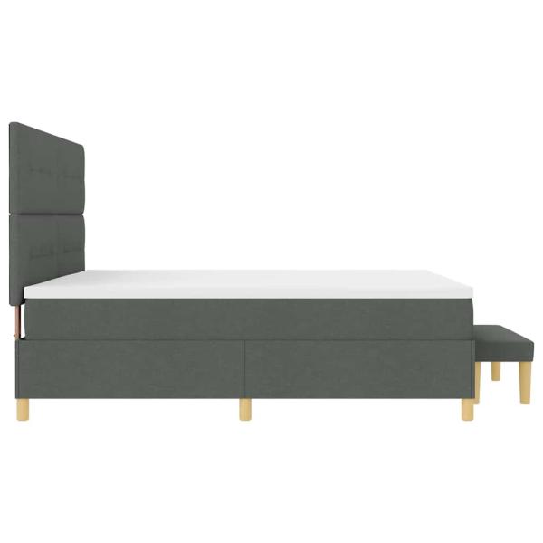 Boxspringbett mit Matratze & Bank Dunkelgrau 200x200 cm Stoff
