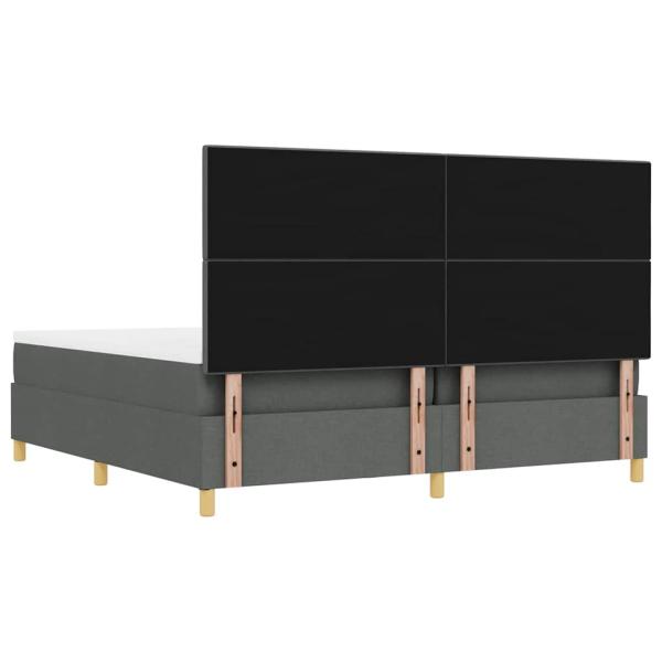 Boxspringbett mit Matratze & Bank Dunkelgrau 200x200 cm Stoff