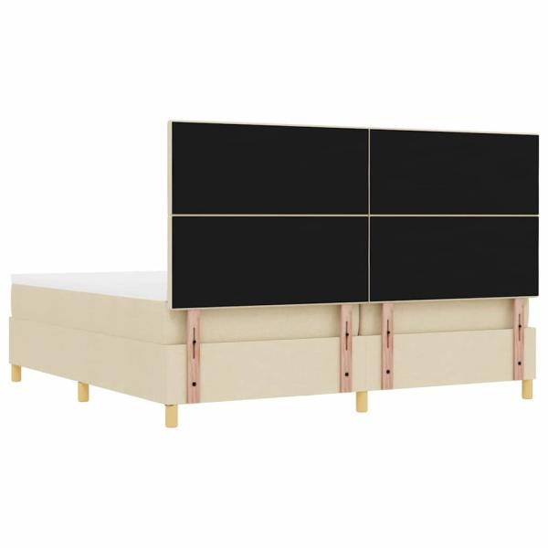 Boxspringbett mit Matratze & Bank Creme 200x200 cm Stoff