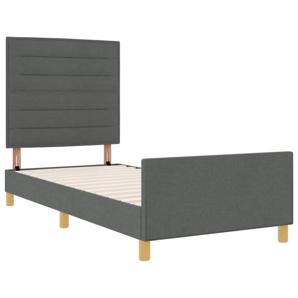 Bettgestell Dunkelgrau 90x190 cm Stoff