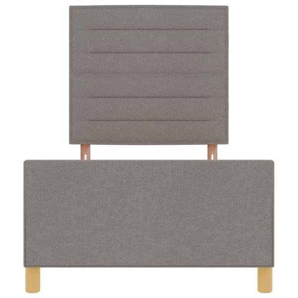 Bettgestell in Taupe, 90x190 cm, aus Stoff