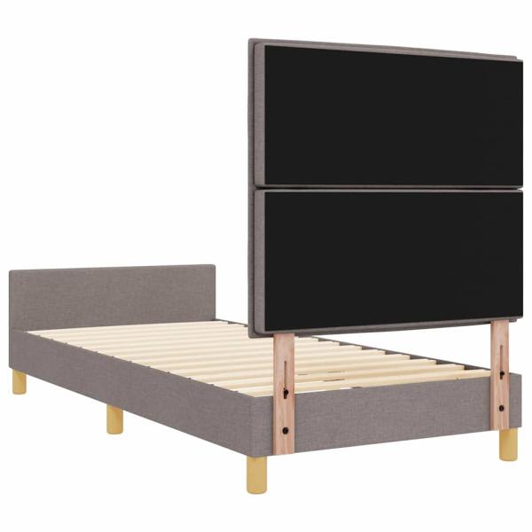 Bettgestell in Taupe, 90x190 cm, aus Stoff