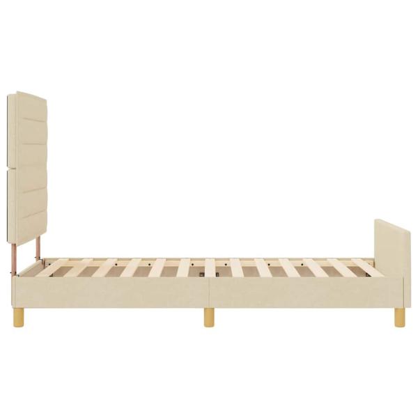 Creme Bettgestell 90x190 cm Stoff