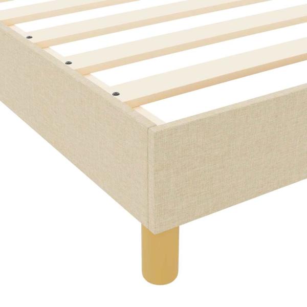 Creme Bettgestell 90x190 cm Stoff
