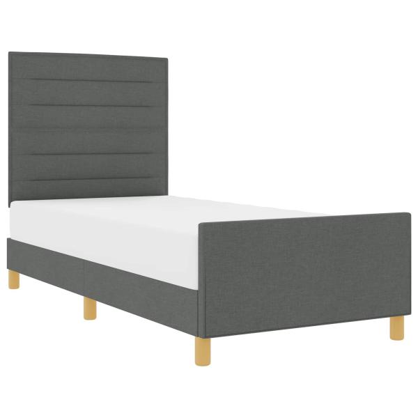 ARDEBO.de - Dunkelgraues Stoffbettgestell 90x200 cm