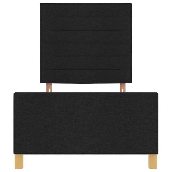 Bettgestell mit Kopfteil Schwarz 90 x 200 cm Stoff