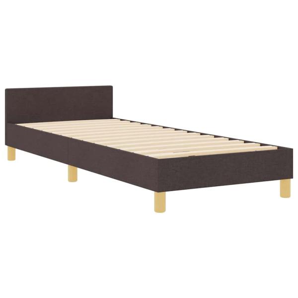 Bettgestell mit Kopfteil Dunkelbraun 100 x 200 cm Stoff