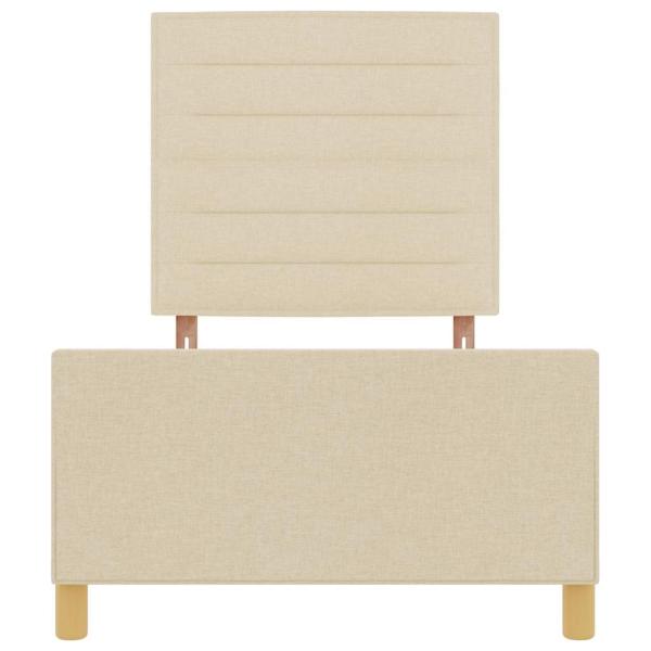 Creme Bettgestell 100x200 cm Stoff