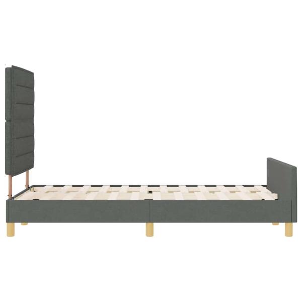 Bettgestell mit Kopfteil Dunkelgrau 120 x 190 cm Stoff