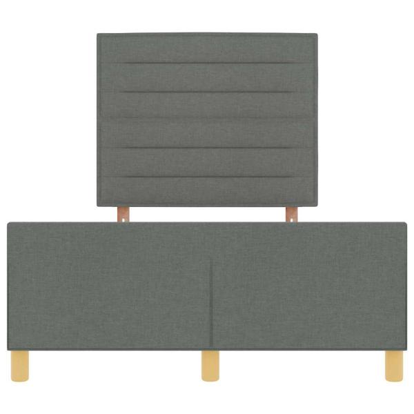 Bettgestell mit Kopfteil Dunkelgrau 120 x 190 cm Stoff
