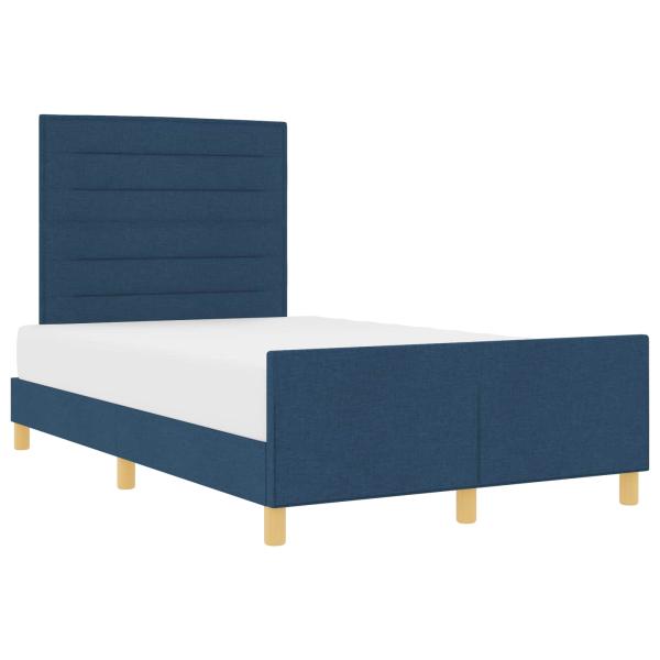 Bettgestell Blau Stoff 120 x 190 cm Bettgestell Rechteckig