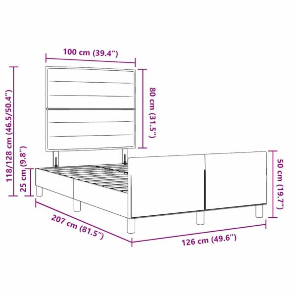 Bettgestell Creme 120x200 cm Stoff
