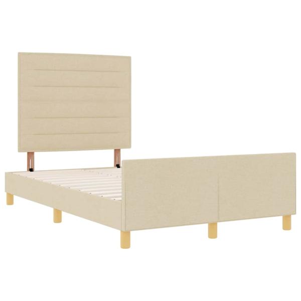 Bettgestell Creme 120x200 cm Stoff